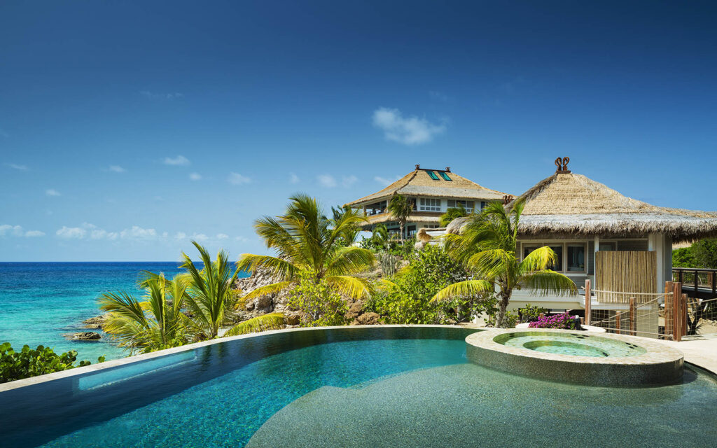beach villa pool and view