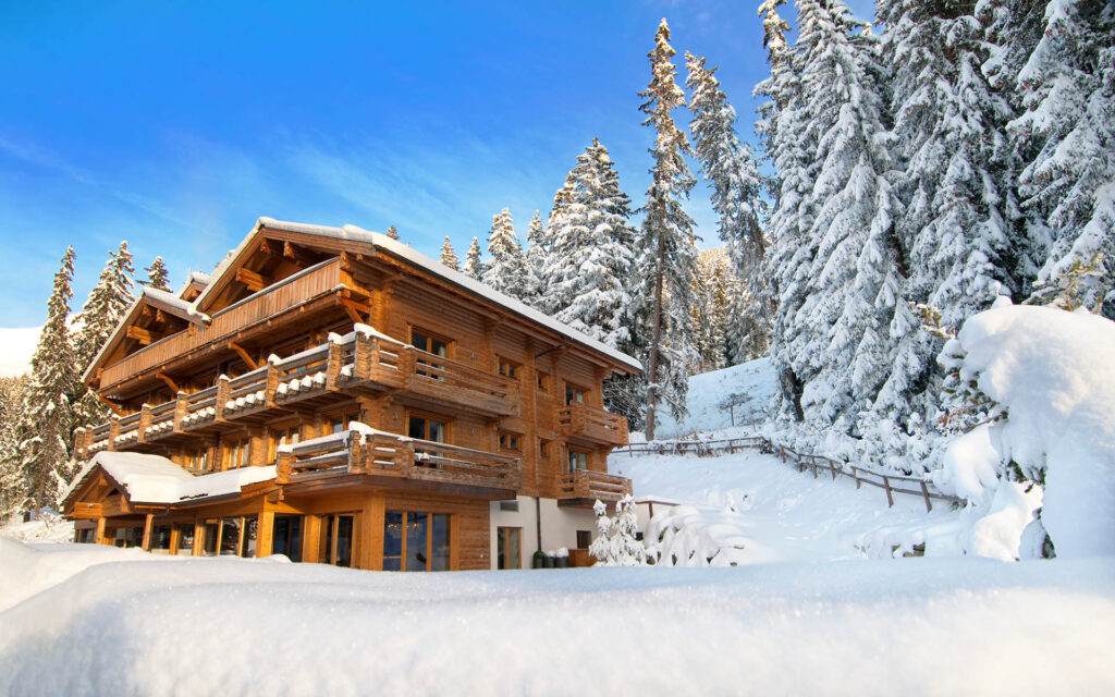 the lodge exterior in winter