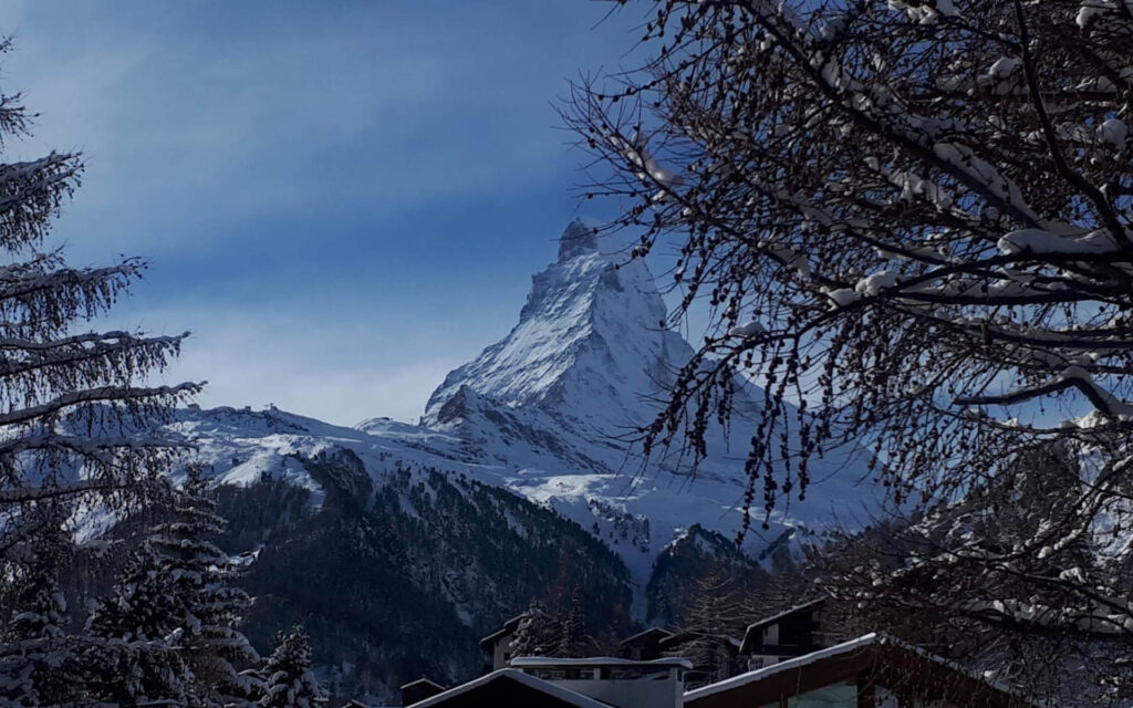 19 Zermatt Luxury chalet Helikon Matterhorn view from balcony