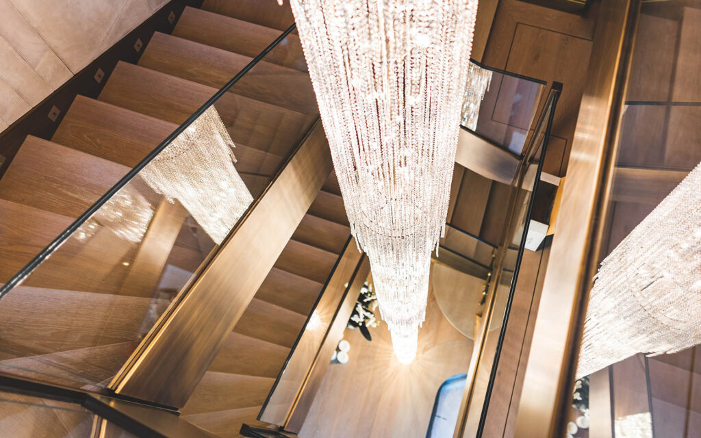 Show Stopping Chandelier At Ultima Crans Montana , The Finest Luxury Ski Chalets &amp; Villas - Firefly Collection