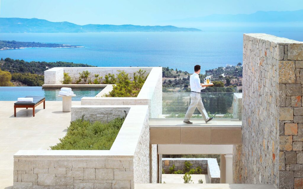 Amanzoe, Greece   Accommodation, Villas, Five bedroom villa, View, Service