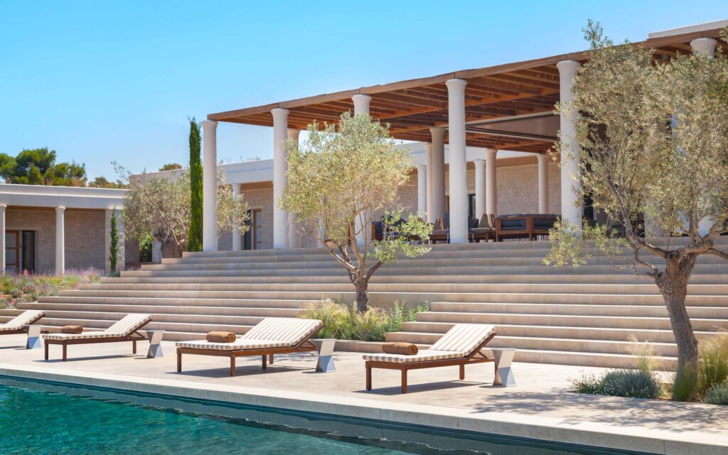 Amanzoe, Greece   Accommodation, Villas, Six bedroom villa, Terrace, Swimming pool, View