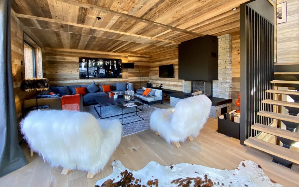 Salon Convivial e Chaleureux Fourrure Design Deco Bois scaled