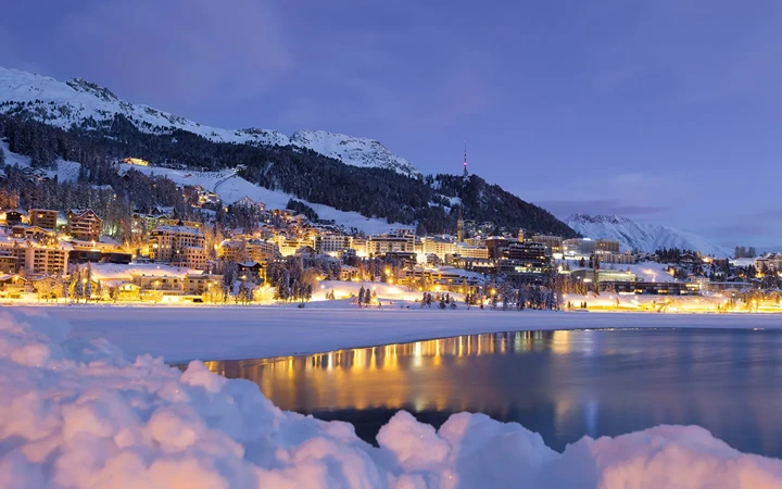 Luxury Ski Chalets in St Moritz Tile